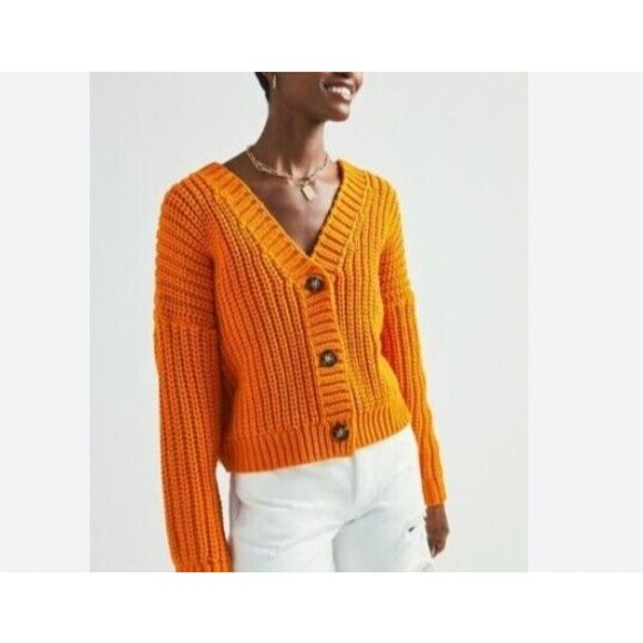 Anthropologie Weekend Cardigan   SIZE M new orange color - Picture 1 of 12